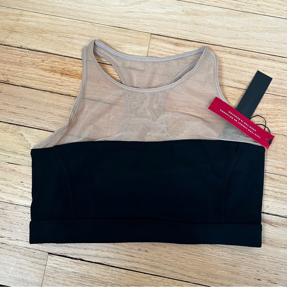 Nwt carbon38 sports bra mesh melt black tan‎ xs women’s